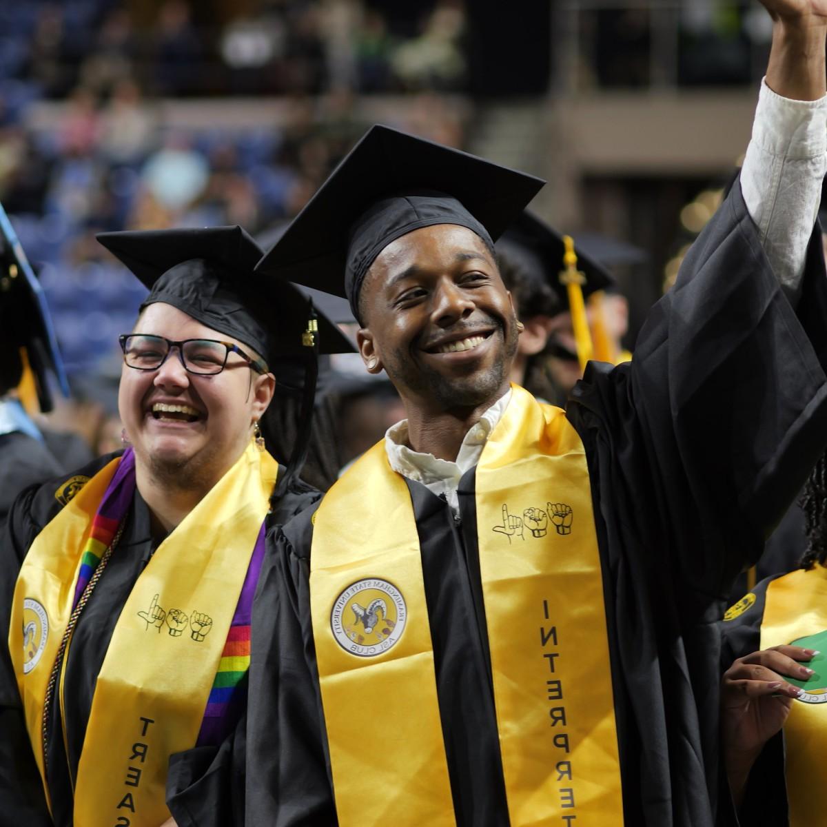 Students at commencement